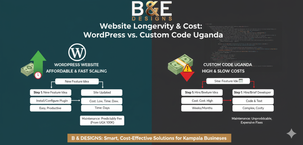 Wordpress vs custom code cost flow chart