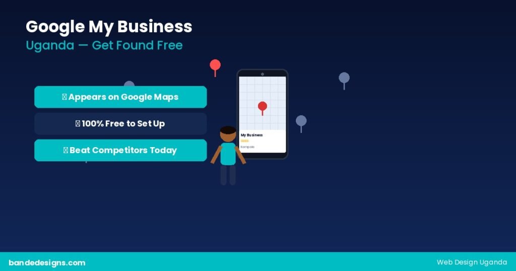 Google My Business Uganda shown by business owner setting up a Google Maps profile on a smartphone