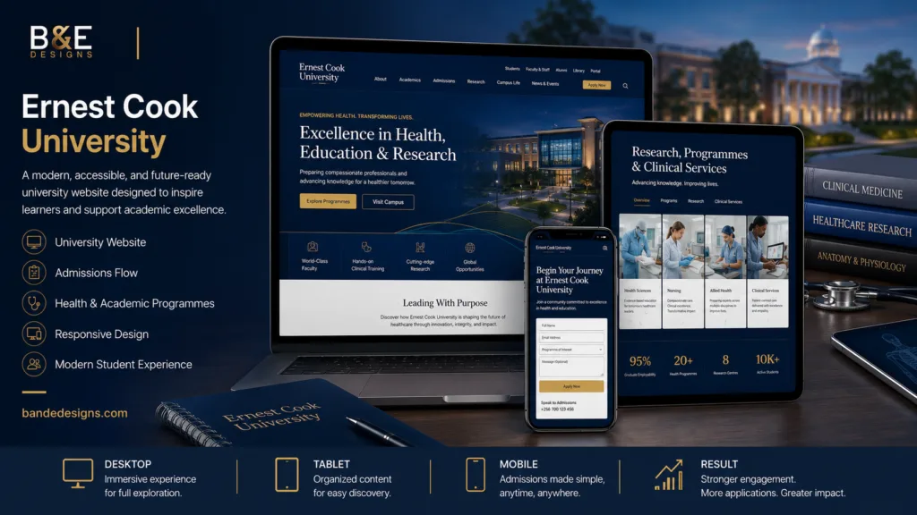 Ernest Cook University website by B&E Designs