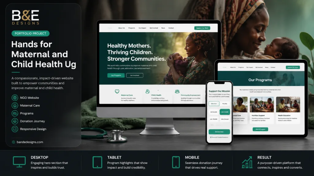Hands for Maternal & Child Health website by B&E Designs