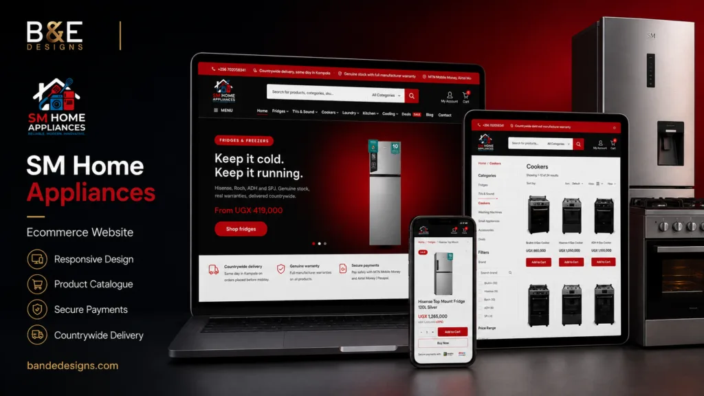 SM Home Appliances website by B&E Designs