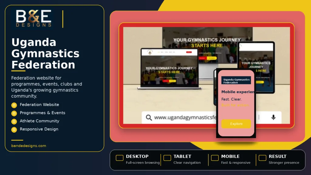 Uganda Gymnastics Federation website by B&E Designs